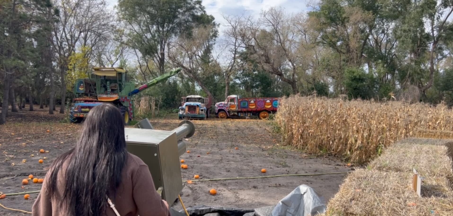 Reganne on the Pumpkin Launcher