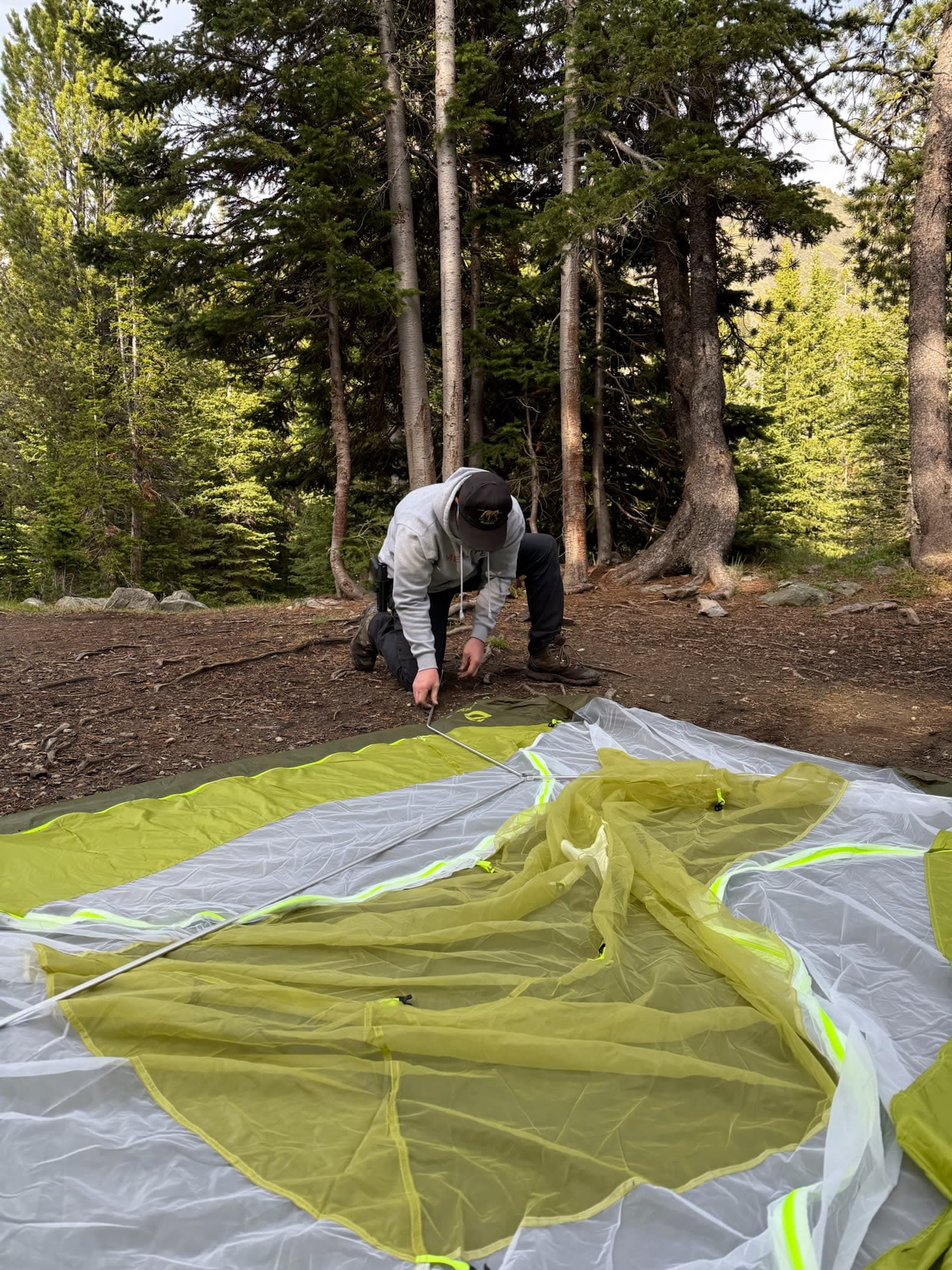Quinn Setting up the Tent
