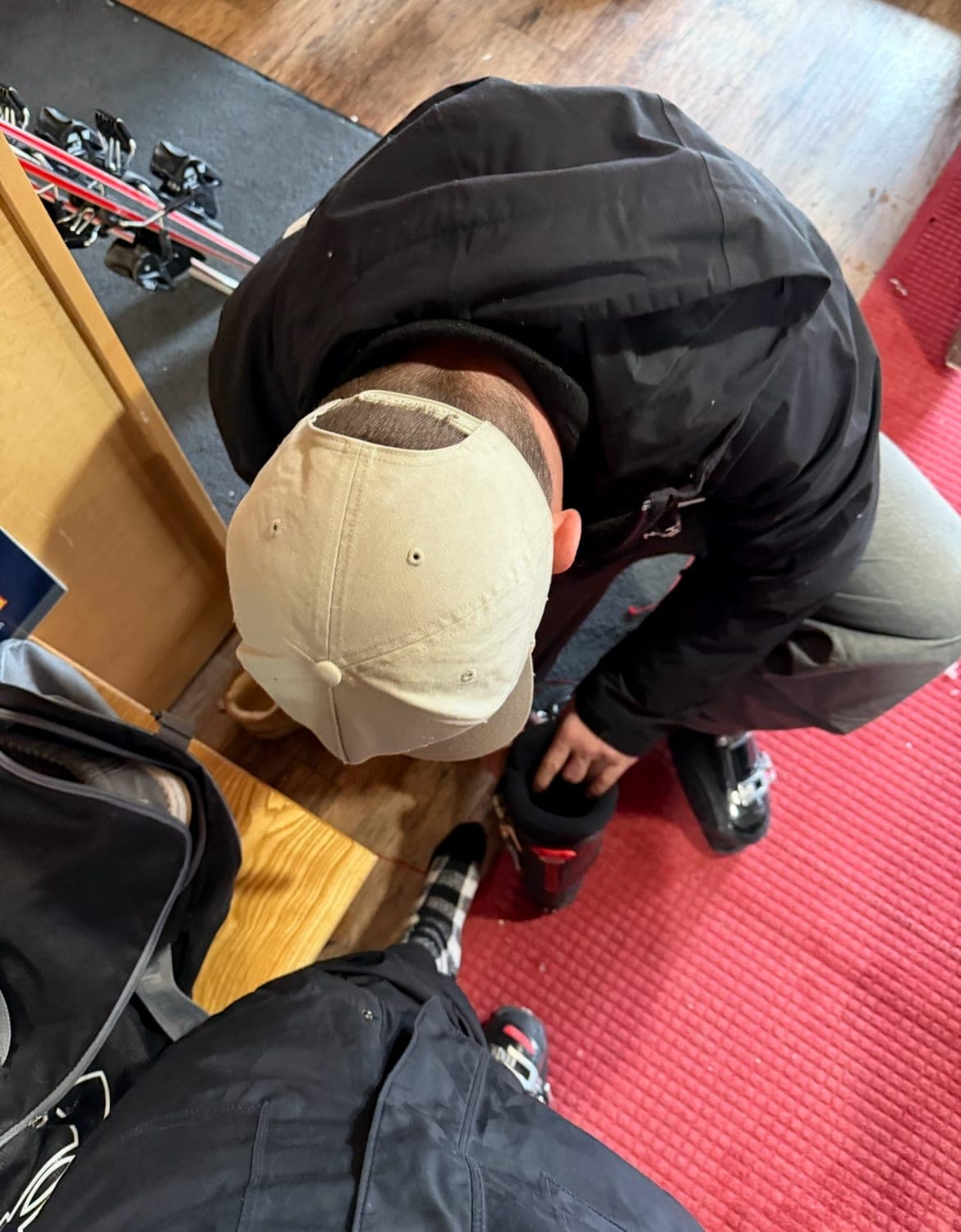 Quinn Helping with Boots